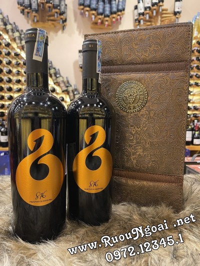 Rượu Vang Ý 816 Primitivo Hộp Da Đôi